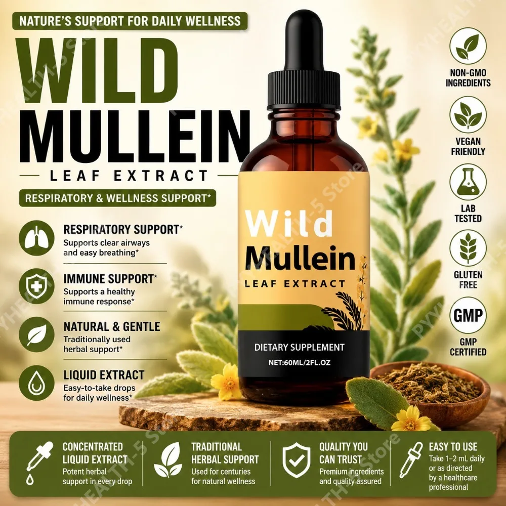 Herbal Supplement - Gotas de Folha de Mullein com
