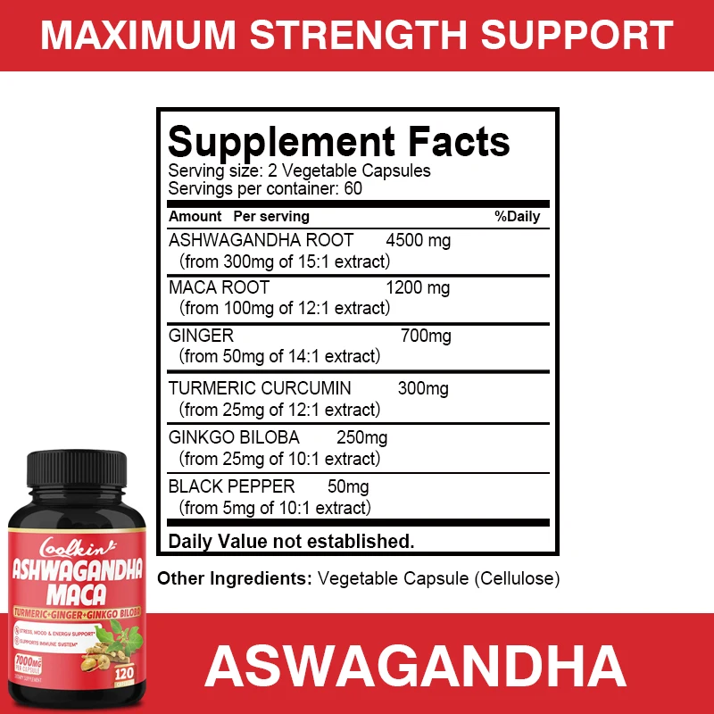 Cápsulas de Ashwagandha e Maca - Ginger Tea avaliação e preço