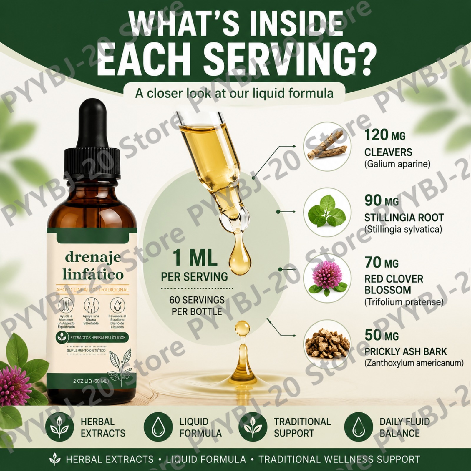 Gotas Líquidas de Suporte Linf - Herbal Supplement avaliação e preço