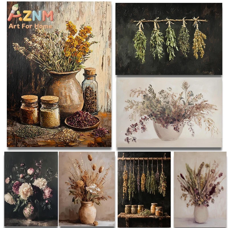 AZNM – Impressão em tela com f - Dried Herbs avaliação e preço