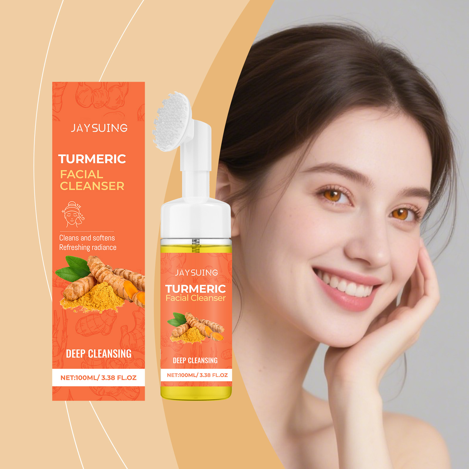 Mousse de limpeza de cúrcuma l - Turmeric avaliação e preço