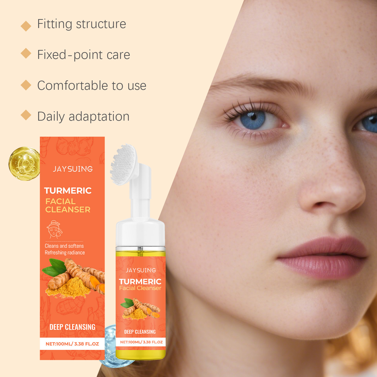 Mousse de limpeza de cúrcuma l - Turmeric avaliação e preço